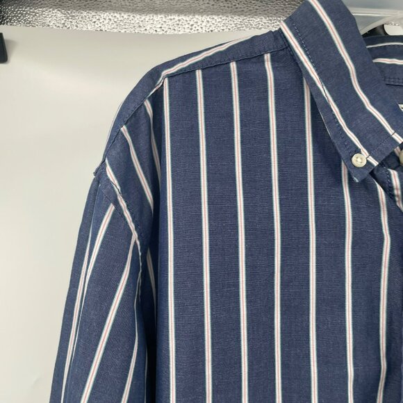 Nautica Men's Striped Button Up Shirt Long Sleeve Blue/Multi Size Large - Picture 5 of 9